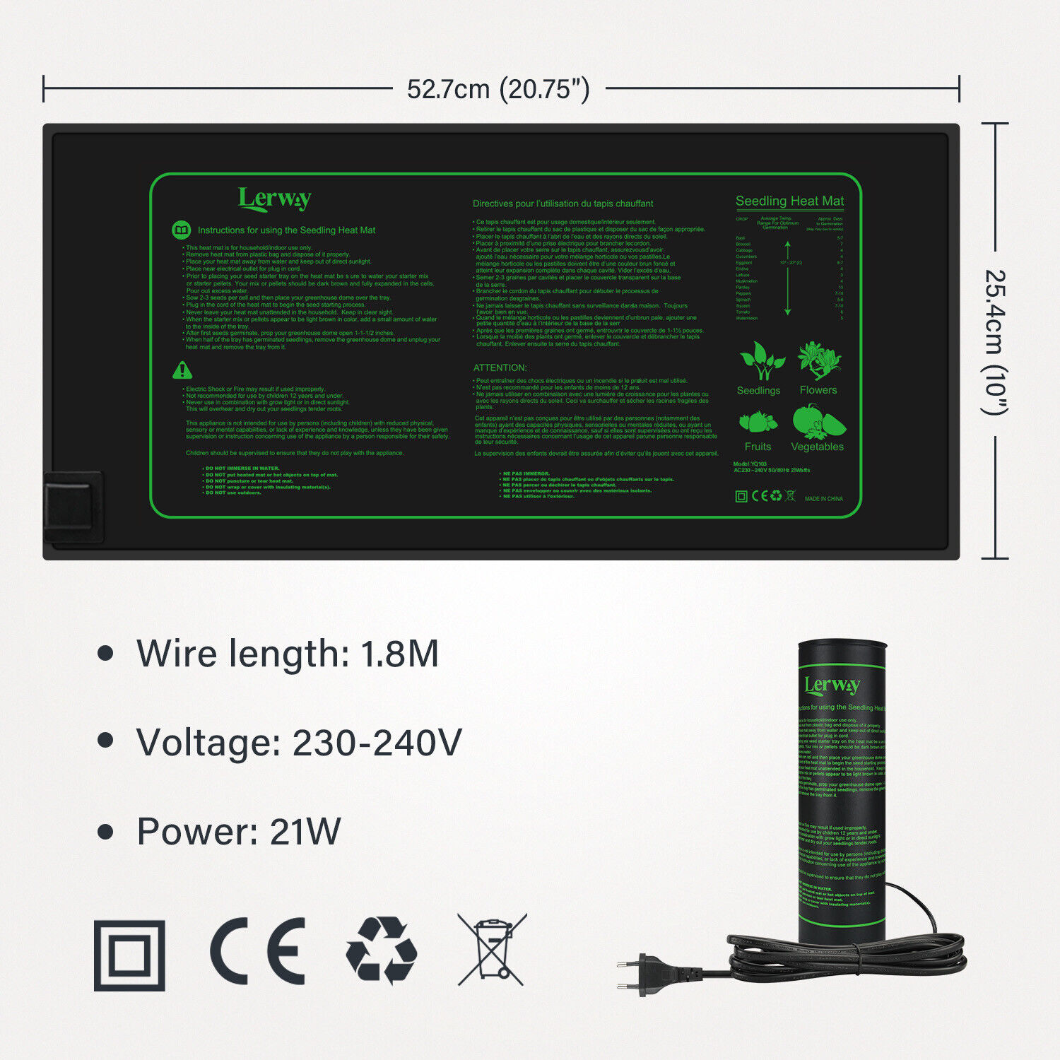 LERWAY 21W Seedling Heating Ma - Seedling Heat Mat review and price